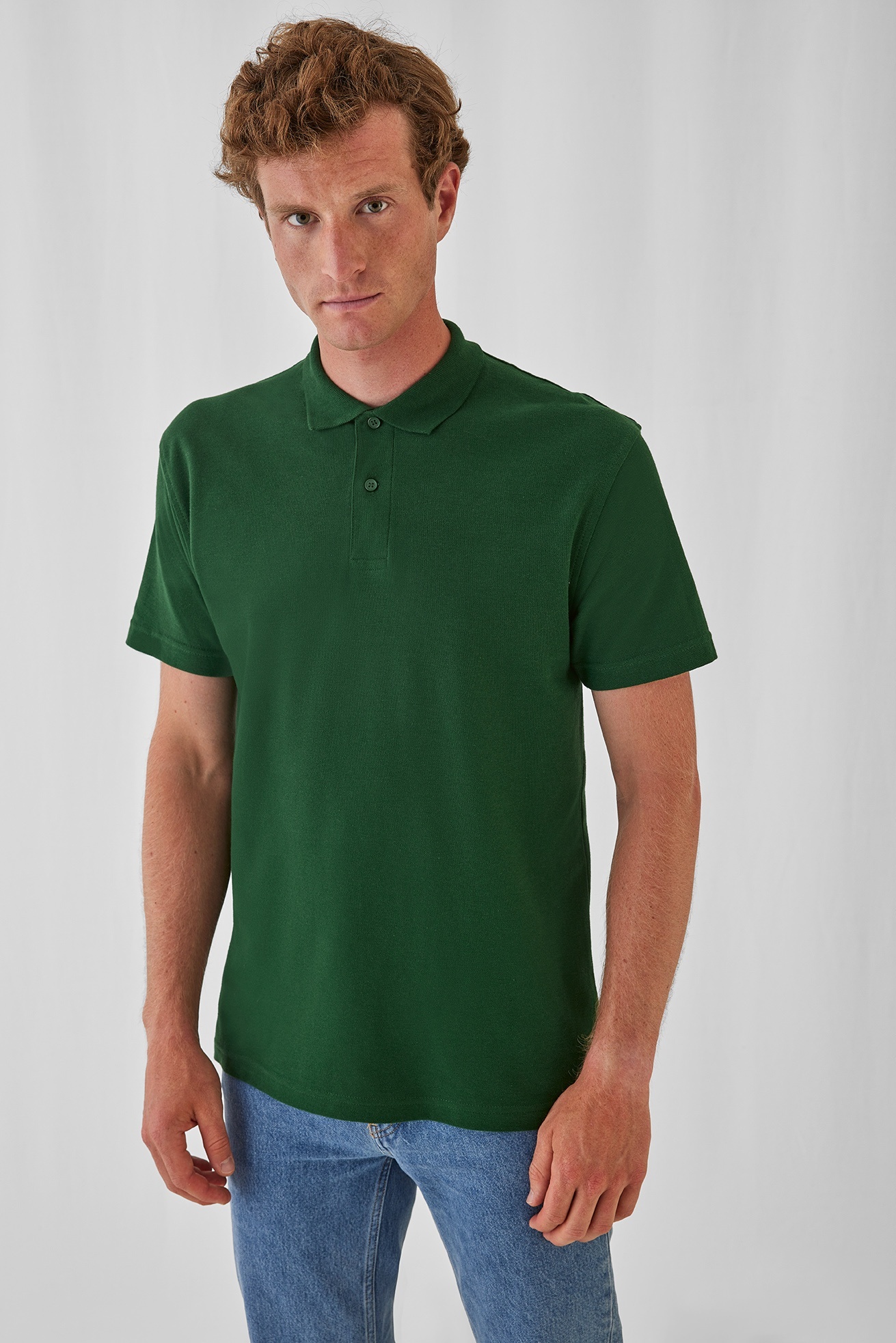 Bcpolo Light-Green Cotton short sleeves Crew Neck Basic T-Shirt